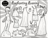 Paper Monday Coloring Pages Marisole Doll Beautiful Ballgowns Divyajanani sketch template