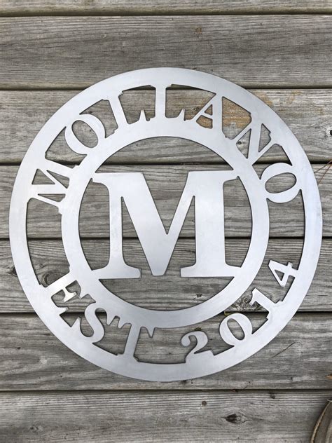 personalized metal monogram  sign etsy