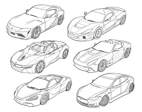 cars coloring pages cars coloring book sports car coloring etsy
