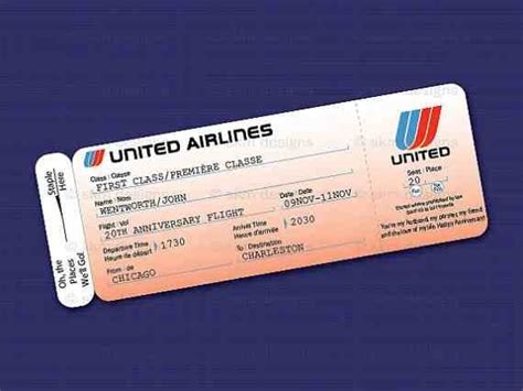 ticket vintage airlines airline united airlines