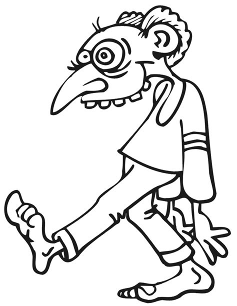 zombie coloring page goofy  zombie