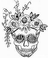 Skull Muertos Tracing sketch template