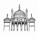 Brighton Pavilion Colouring Landmarks Template Sketch Sheet Coloring Printable Sheets Pages sketch template