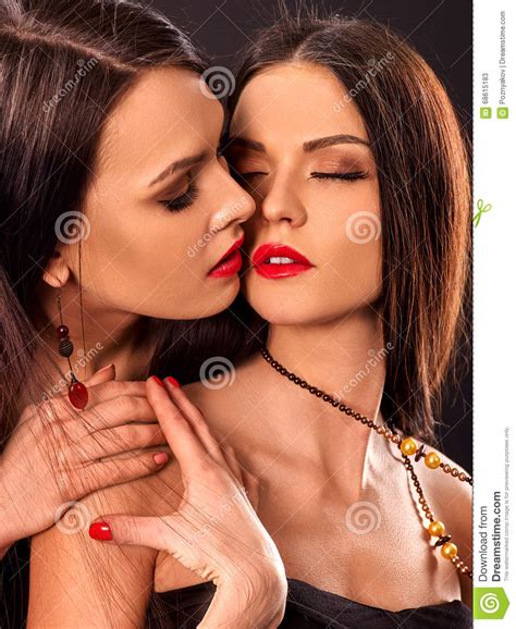 Two Lesbian Women Kissing Stock Image Image Of Holiday 68615183