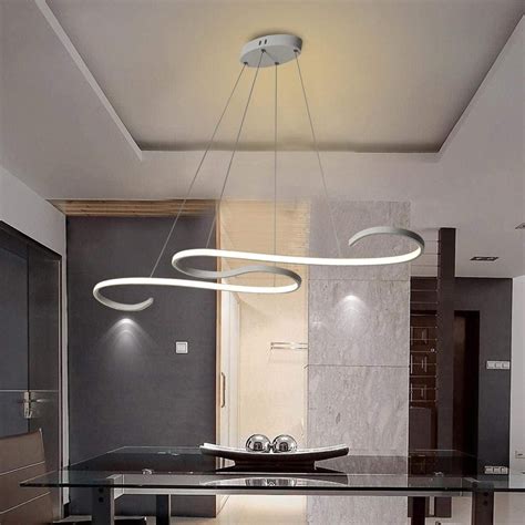 minimalism style acrylic led ceiling light curve design modern dimmable pendant lamp chandelier