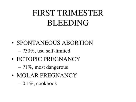 ppt first trimester bleeding powerpoint presentation