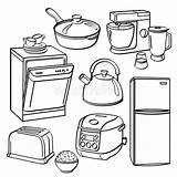 Kitchen Appliances Utensils Coloring Pages Sketch Different Tools Kids Illustration Pdf Food Res Club Template Preview sketch template