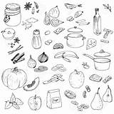 Alimentos Vetor Conjunto Zeichnen Illu Links sketch template