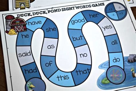 farm printable sight word games  kindergartners  grade