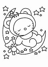 Coloring Pages Kitty Hello Drawing Christmas Sleeping Draw Colouring Eve Popular Library Clipart Choose Board Coloringhome Book sketch template
