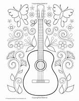 Hipster Guitarra Thaneeya Colouring Mcardle Bordar Graham Kahle Heidi Printable Guitarras Getcolorings Kids Ausmalbilder sketch template