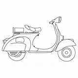 Vespa Coloring Clipart Colouring Pages Sheet Line Scooter Lambretta Italian Scooters Lock Piaggio Transparent Vbb Sheets 1957 Motorcycle Vintage Pilih sketch template