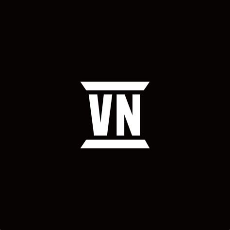 vn logo monogram  pillar shape designs template  vector art  vecteezy