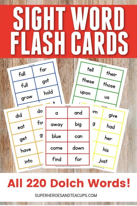 flash cards words