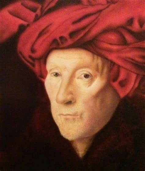 paintings man   red turban enlarged van eyck replica  robertseebachartcom