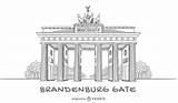 Gate Brandenburg Drawn Vexels Hand German sketch template