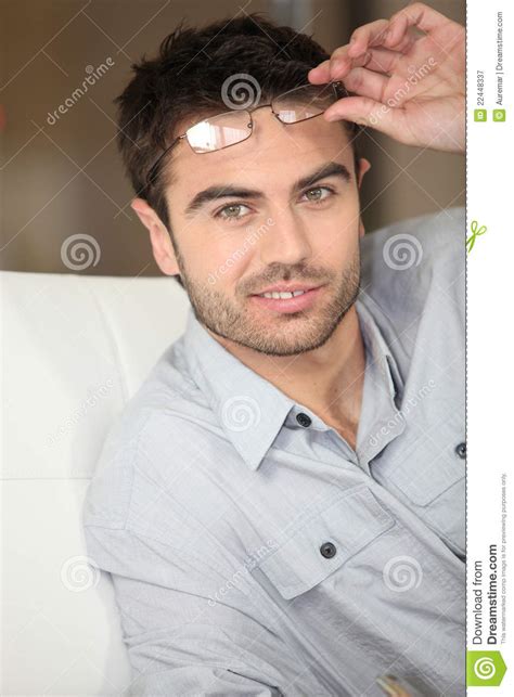 Man Taking His Glasses Off Stock Image Image Of Glasses 22448337