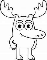 Moose Coloring Pages Cartoon Drawing Line Head Adults Animated Printable Color Print Getdrawings Clipartmag Drawings sketch template