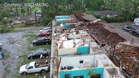 exclusive drone footage shows extensive tornado damage  ruston