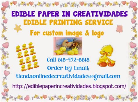 edible printing service tienda  de creatividades