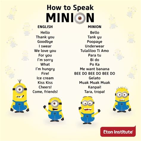 minion words    speak  minion language