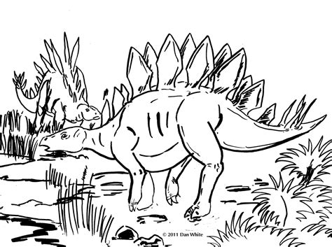 uncle ottos  fun coloring pages dinosaurs stegosaurus