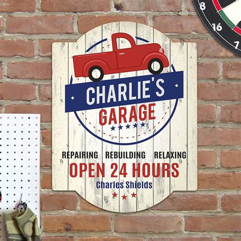 personalized truck garage wall sign giftsforyounow