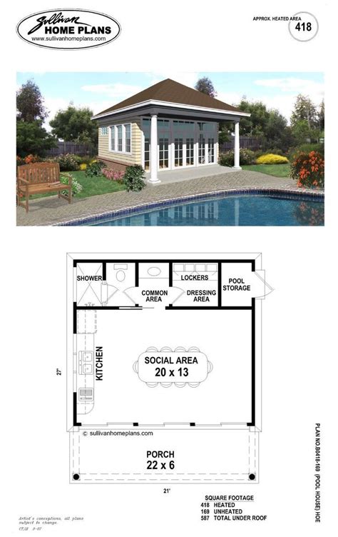 cabana floor plans   bath  kitchen yahoo image search results pool house plans