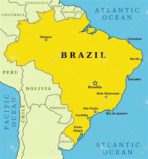 brazilie grote steden kaart grote steden  de kaart van brazilie zuid amerika amerika