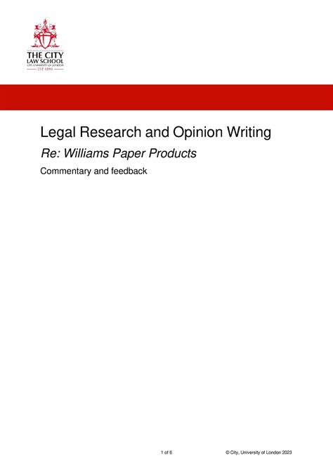 williams commentary legal research  opinion writing  williams
