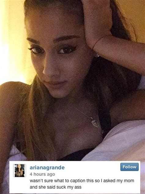 Ariana Grande Flashes Her Cleavage In Sexy Selfie From Bed After Asking