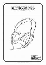 Coloring Headphones Pages Objects Cool 1654 49kb Template sketch template