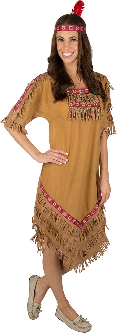 adult native american indian woman costume with headband medium adult