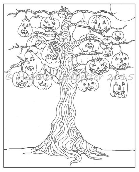 halloween tree coloring page halloween tree coloring page