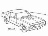Camaro Coloring Pages 1967 Cars Ss Chevy Drawing 69 Chevrolet 1969 Outline Chevelle Color Sketch Drawings Print Printable Getdrawings Getcolorings sketch template