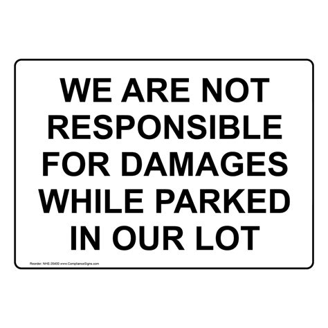 responsible  damages  parked sign nhe
