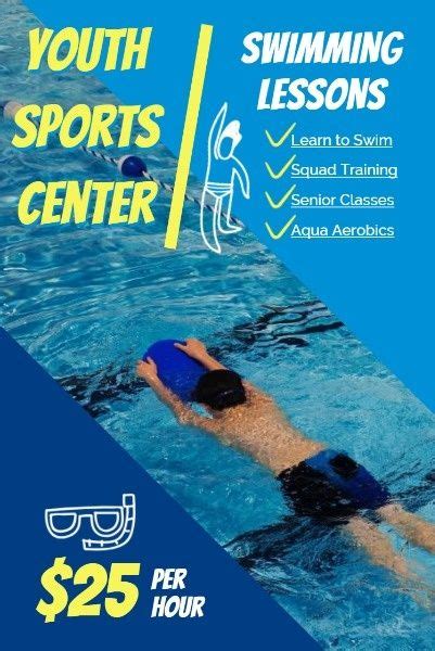 swimming class pinterest post template and ideas for design fotor