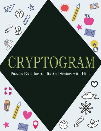 cryptogram puzzles book  adults  seniors  hints cryptograms