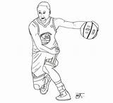 Coloring Curry Steph Pages Basketball Drawing sketch template