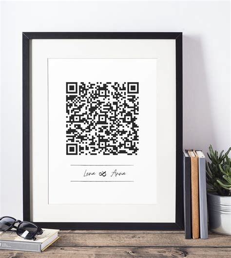 poster qr code personalized  desired text   etsy