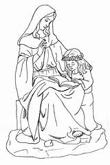 Coloring Anne Mary St Saint Pages Anna Catholic Clipart Virgin Kids Saints Mother Story Drawing Joseph Sheets Lady Blessed Santi sketch template