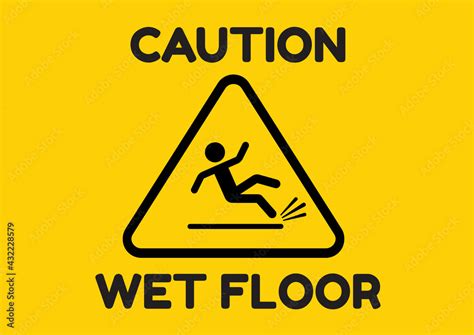 beware slippery surface sign hazard warning symbol stock vector