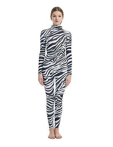 Patterned Zentai Suits Cosplay Costume Catsuit Zebra Adults Spandex