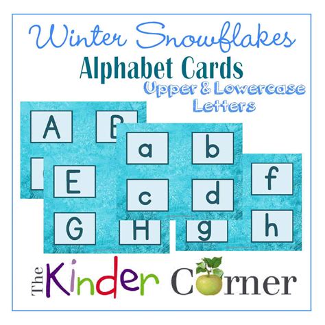 winter snowflakes upper  lowercase letter cards  kinder corner