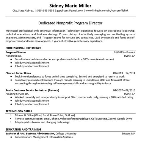 write resume  gaps  employment allard author