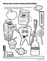 Coloring Dental Pages Teeth Health Printable Tooth Healthy Hygiene Brush Drawing Kindergarten Worksheets Oral Body Vampire Toothbrush Cartoon Within Kids sketch template