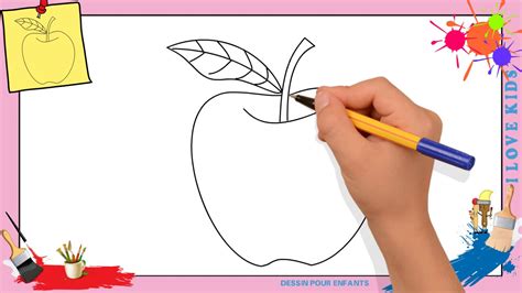dessin pomme comment dessiner une pomme facilement pour enfants youtube