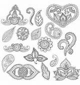 Henna Mehndi Coloring Pages Doodles Adults Vector sketch template