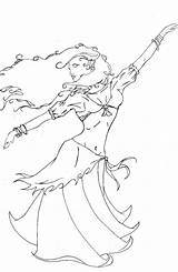 Gypsy Women Line Coloring Pages Adult sketch template