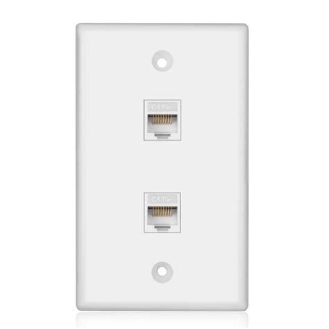 ethernet network cate wall plate dual  rj keystone connector socket wiring plug jack